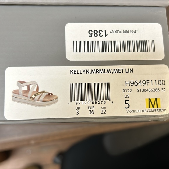 Vionic Kellyn Metallic Slingback Wedge Sandals - Picture 2 of 4